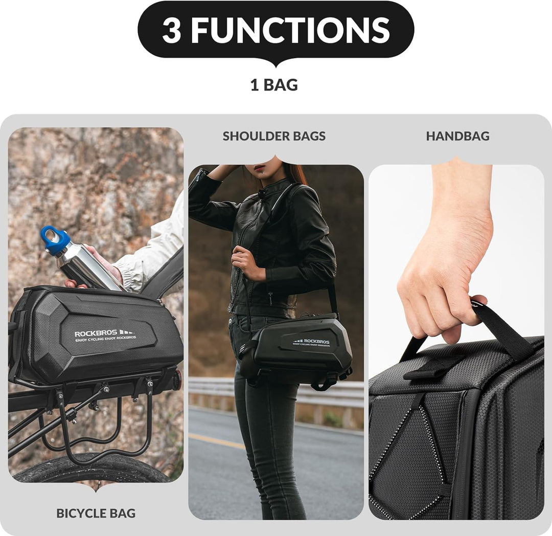 ROCKBROS Fahrrad Gepäckträgertasche Fahrradtasche für Gepäckträger 9 L Wasserdicht Transporttasche m