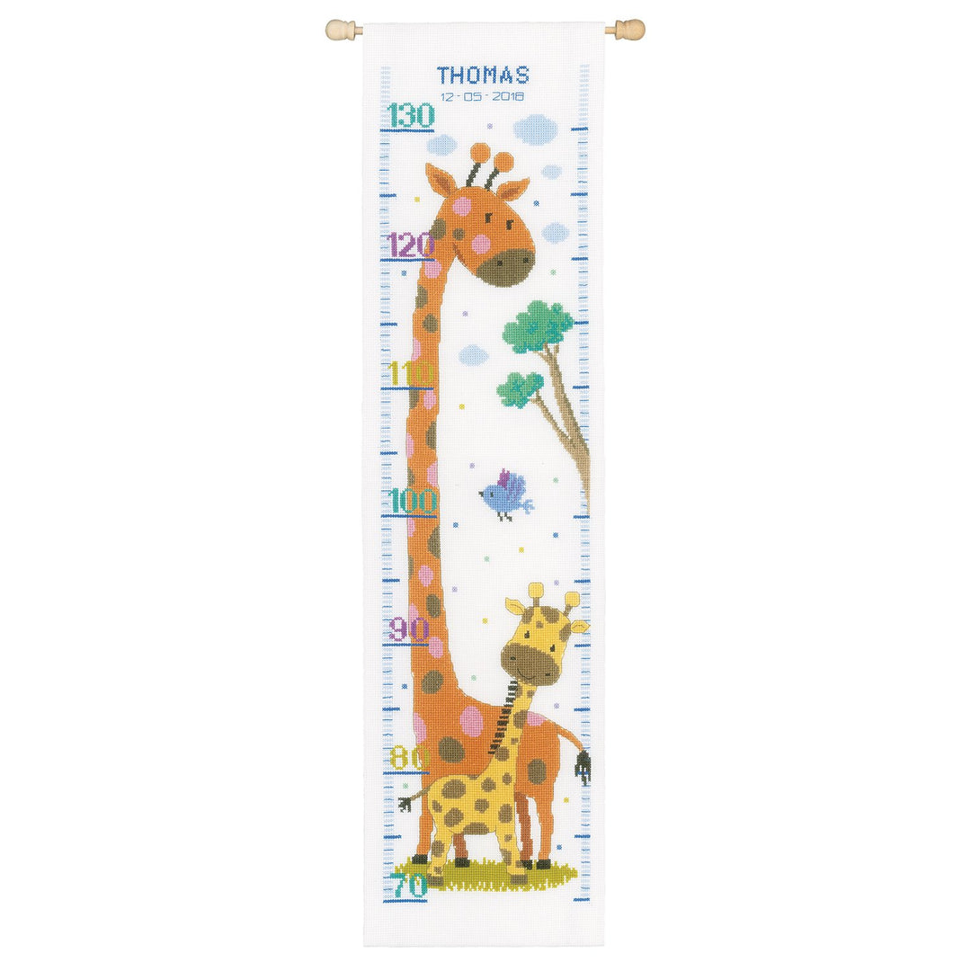 Vervaco Zählmusterpackung Giraffe Aida Kreuzstichpackung, Weiss, 18 x 70 x 0,30 cm