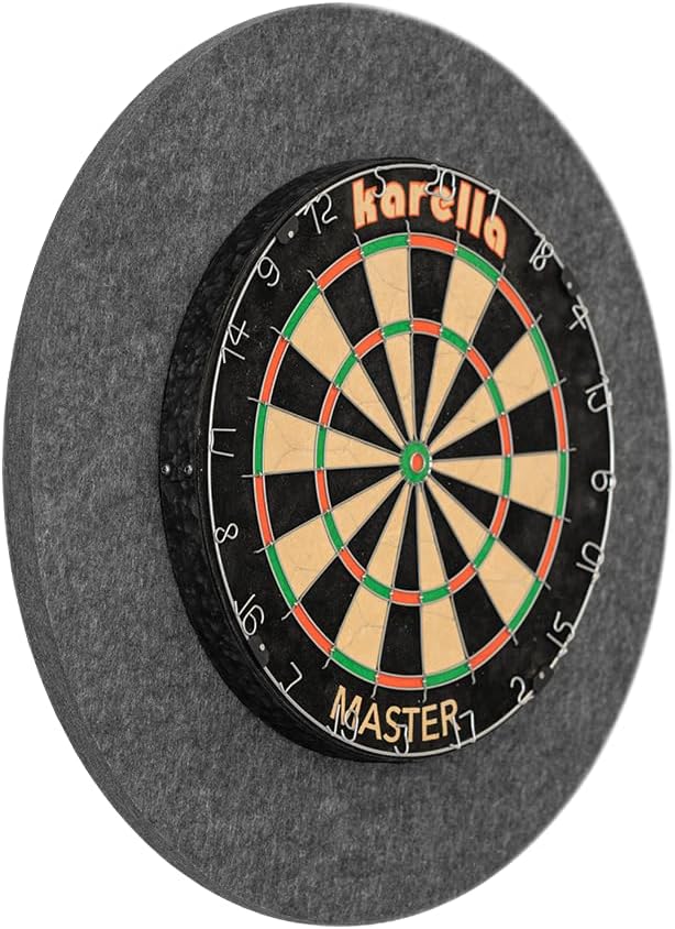Karella Schallschutz für Steeldartboards mit integriertem Surround/Auffangring, 80% Geräuschreduzier
