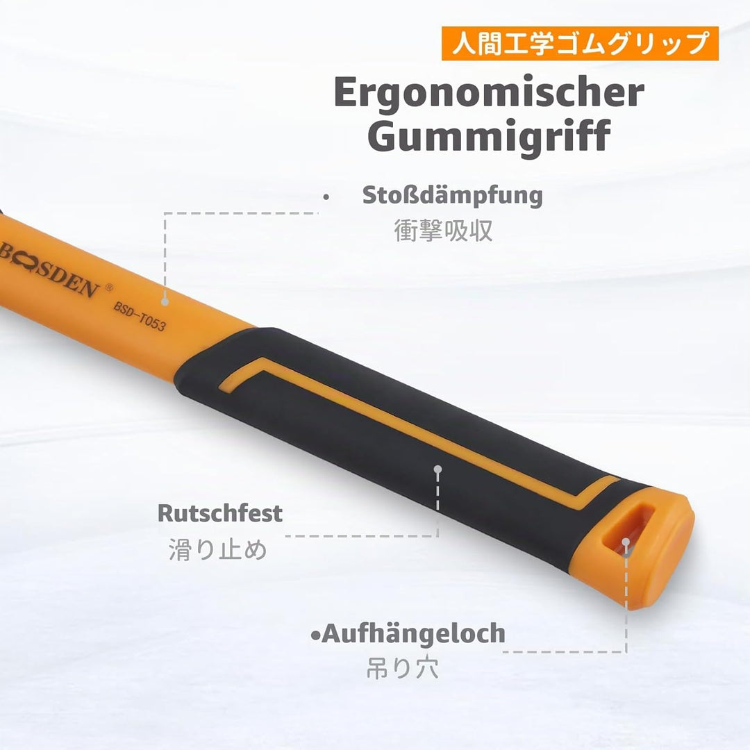 BOOSDEN Gummihammer, 567g, Gummihammer Camping, Gummihammer Gross, Hammer mit Haken Ergonomischem Gr