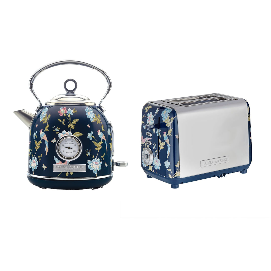 Laura Ashley Toaster und Wasserkocher Set von VQ (Elveden Marine, Elektrischer Wasserkocher und 2-Sc