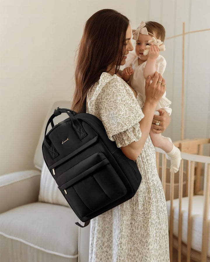 LOVEVOOK Wickelrucksack Baby Wickeltasche Rucksack mit Wickelunterlage Lässig Diaper Bag mit Kinderw