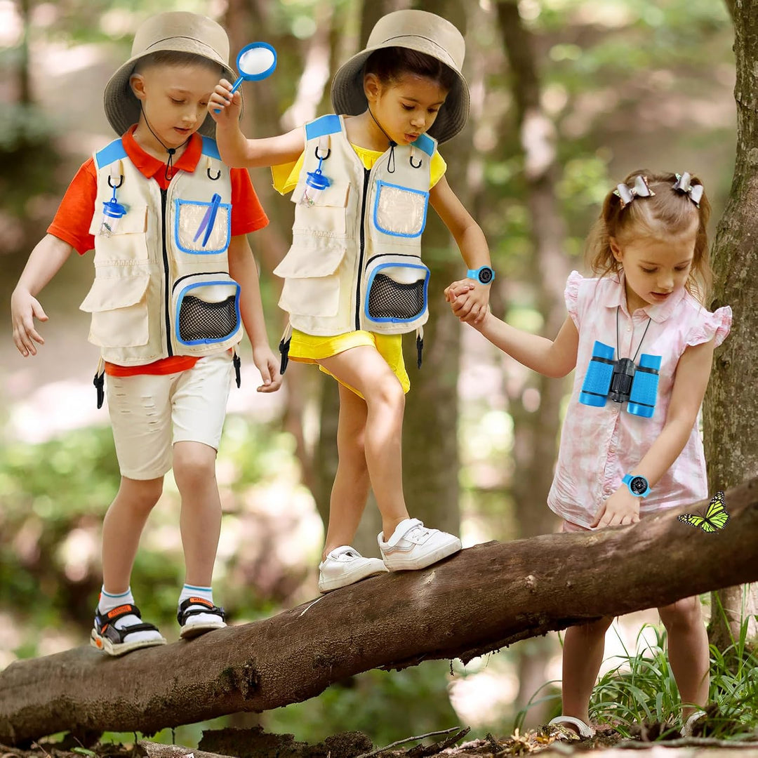 YOPINSAND Forscherset für Kinder, Exploration Spielzeug mit Weste, Hut, Rucksack und Kindern Ferngla