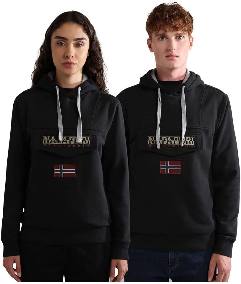 Napapijri Herren Kapuzenpullover Burgee Wint 2 M Schwarz, M Schwarz