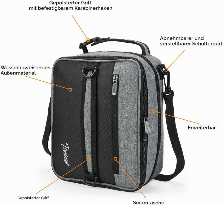 Kato Tirrinia Erweiterbare Kühltasche, Isolierte 9,5L(18 Dosen) Lunchtasche Klein für Unterwegs Arbe