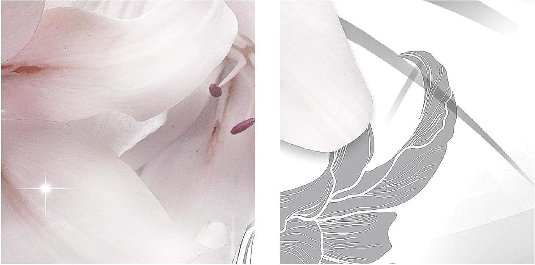 Runa Art Bild Wohnzimmer Schlafzimmer Blumen Lilien 5 Teilig Abstrakt Rosa Grau Wandbilder auf Vlies