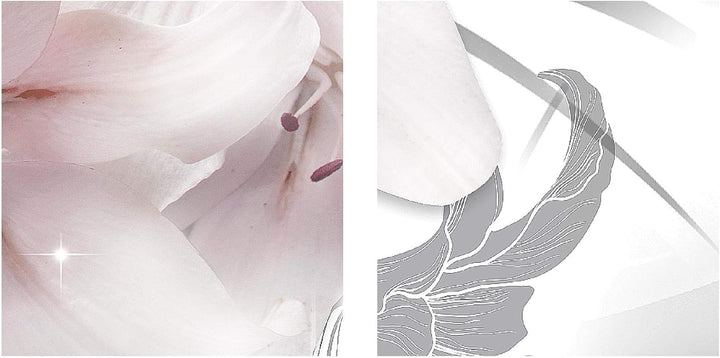 Runa Art Bild Wohnzimmer Schlafzimmer Blumen Lilien 5 Teilig Abstrakt Rosa Grau Wandbilder auf Vlies