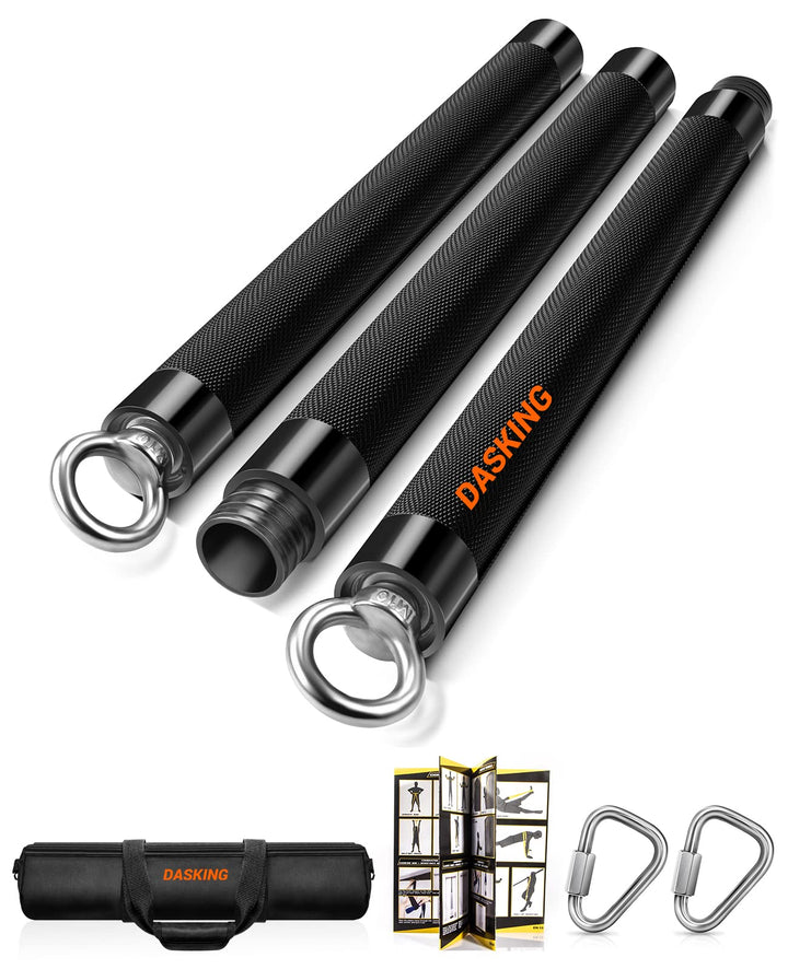 DASKING Fitnessbänder Widerstandsbänder Stange, Fitnessgeräte für Zuhause, 75cm/90cm/98cm Abnehmbare
