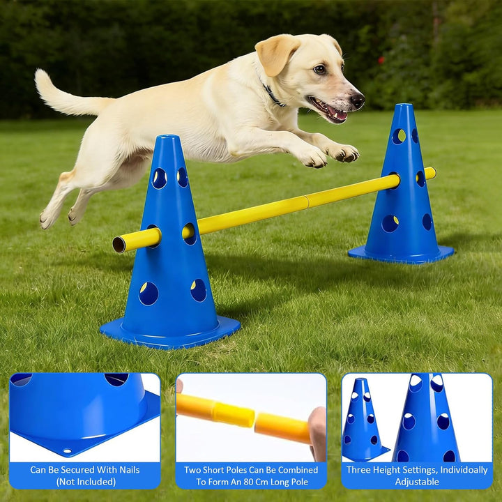 Agility Steckhürdenset Hunde Pferde, Multifunktionales Steckhürdenset Agility, 23cm Höhe Für Hunde P