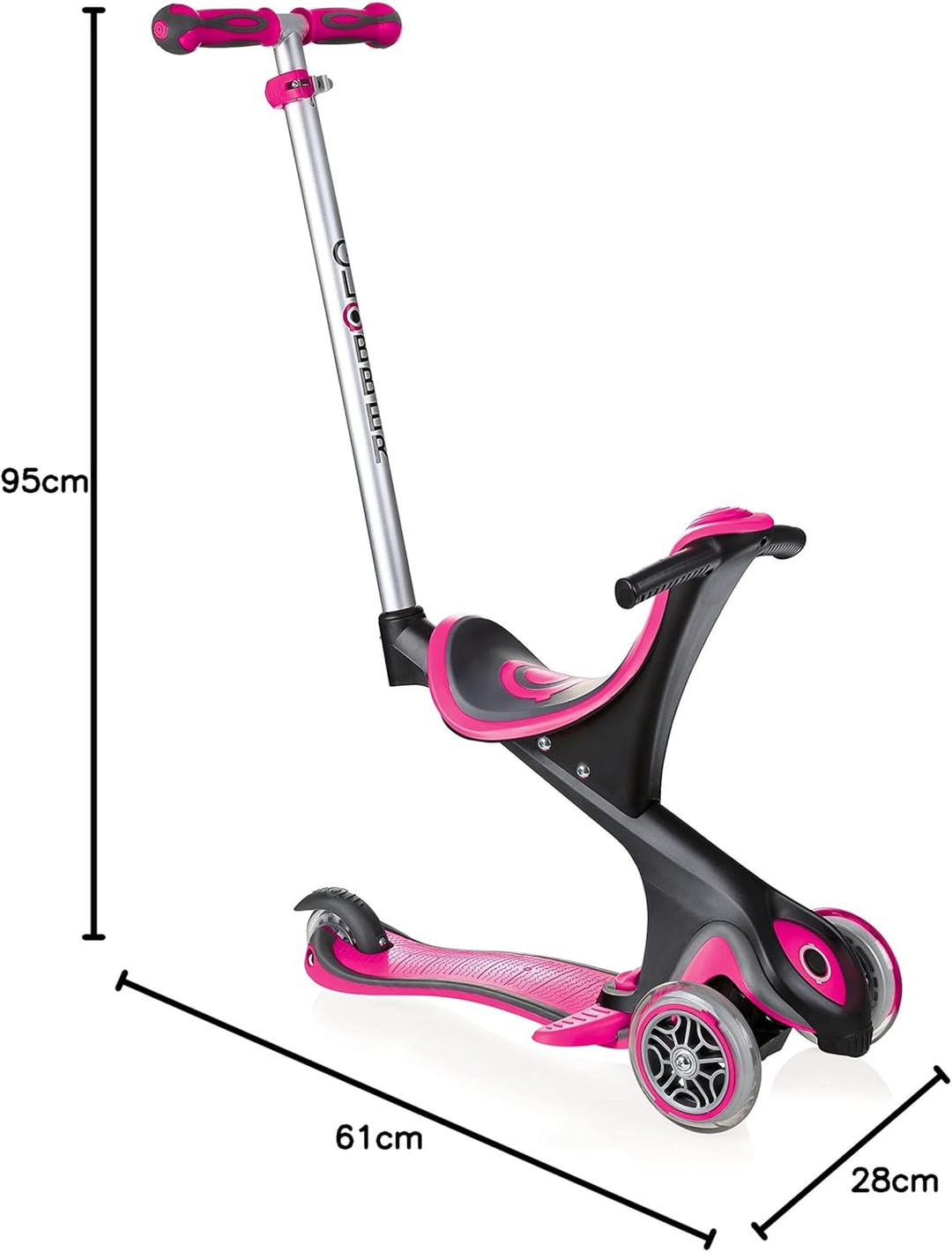 GLOBBER GO-UP Comfort – 3 in 1 Dreirad, Laufrad und Scooter, 120/80 mm, ABEC 5, 3-rädrig, höhenverst