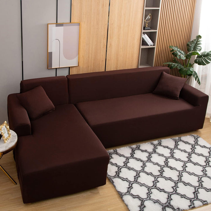 ShowyLive Sofa Überzug Couch Überzug 2er Set für Ecksofa L-Form Sofabezug 3 Sitzer+3 Sitzer, mit 2 S