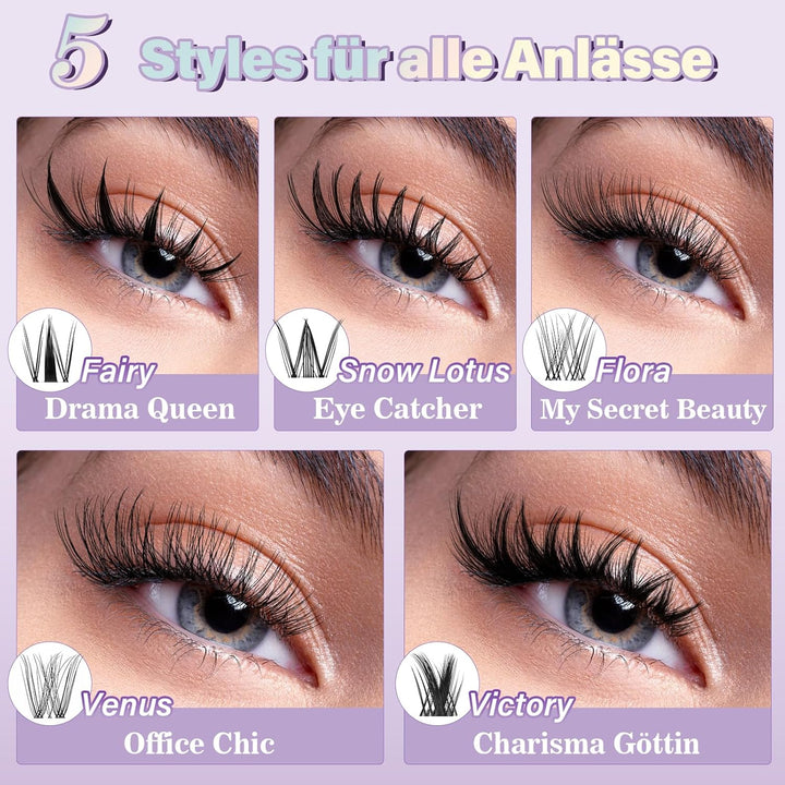 B&Q Lashes Extension Set 144PCS Unsichtbares Band Manga Lash Extension Set 8-16MIX Unsichtbare Wimpe