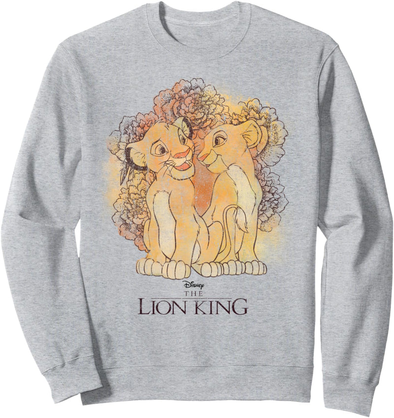 Disney The Lion King Simba And Nala Floral Portrait Sweatshirt