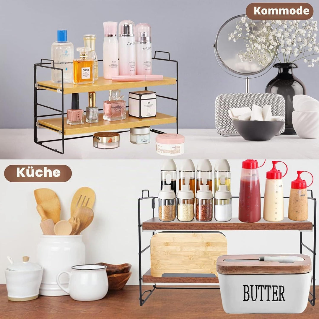 powerking Schreibtisch Regal Organizer, 2-Tier Desktop Regale, justierbare Bücherregal Speicher Rack