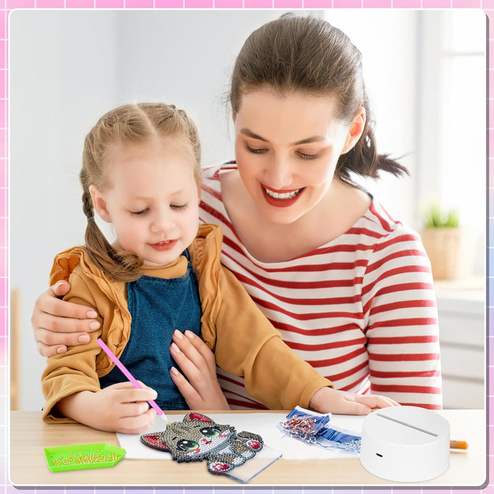Zoyomax Diamond Painting Nachtlicht, Geschenke für Erwachsene, 3D Kreative Diamond Painting Lampe Gr