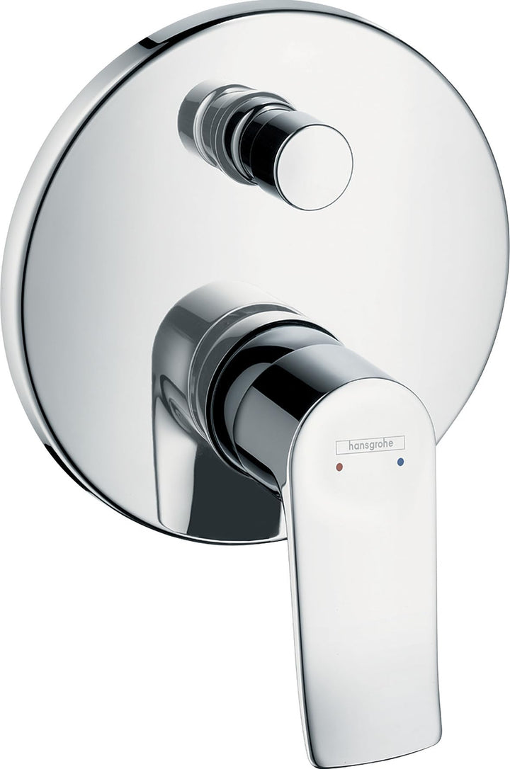 hansgrohe Metris Unterputz Wannenarmatur, für 2 Funktionen, Chrom rund Wanne ohne Sicherungskombinat