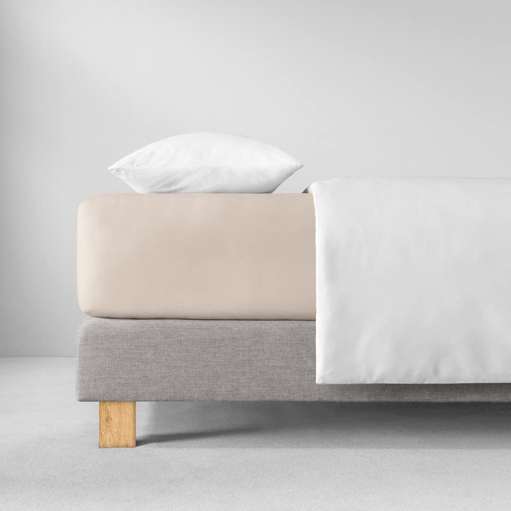 ESTELLA Spannbetttuch Zwirnjersey | beige 140-160 (Breite) x 200-220 (Länge) Beige, 140-160 (Breite)