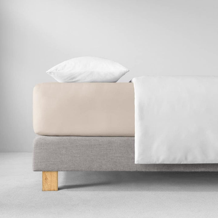 ESTELLA Spannbetttuch Zwirnjersey | beige 140-160 (Breite) x 200-220 (Länge) Beige, 140-160 (Breite)