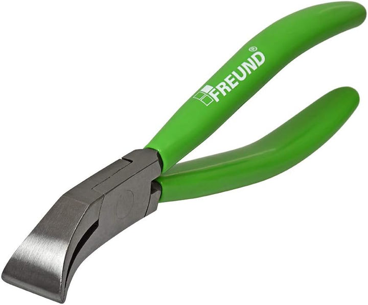 FREUND 01090022 Mini-Falzzange gebogen 45°, Maul 22mm, tauchisolierte Griffe