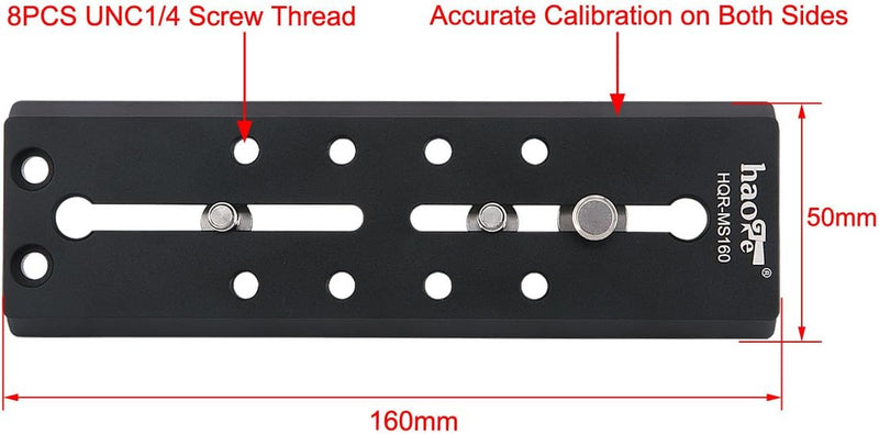 Haoge HQR-MS160 Schnellwechselplatte für Manfrotto MVH500AH MVH500A MVH502AH MVH502A 501HDV 503HDV 5