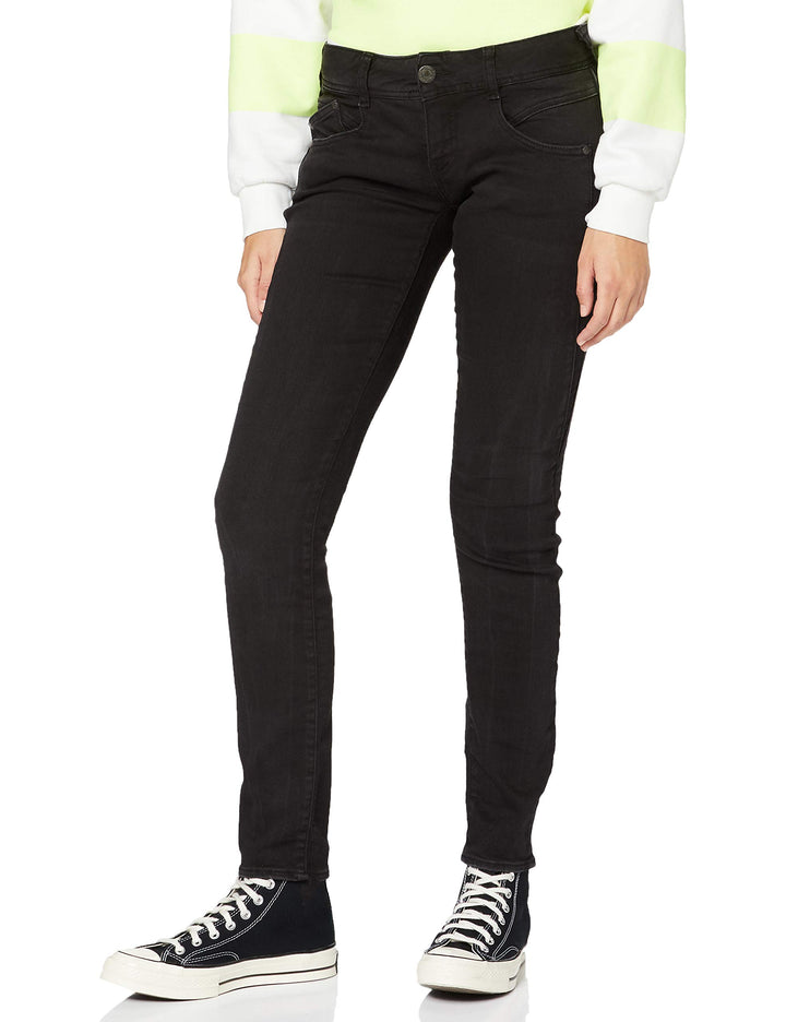 Herrlicher Damen Gila Slim Jeans 25W / 32L Schwarz (Tempest 671), 25W / 32L Schwarz (Tempest 671)