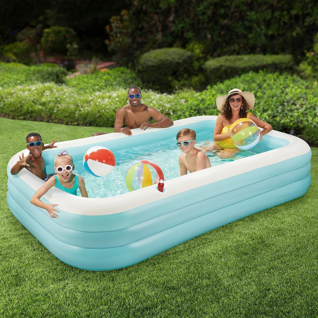 Funsicle Serenity 10 Fuss aufblasbarer Pool, 305 cm Familienpool – Lagunenblau, Blau