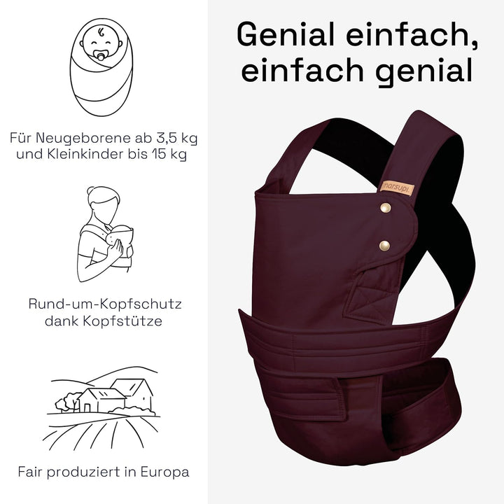 marsupi Babytrage Classic 2.0 – leichte Babytrage für Neugeborene ab 3,5 kg und Kleinkinder bis 15 k