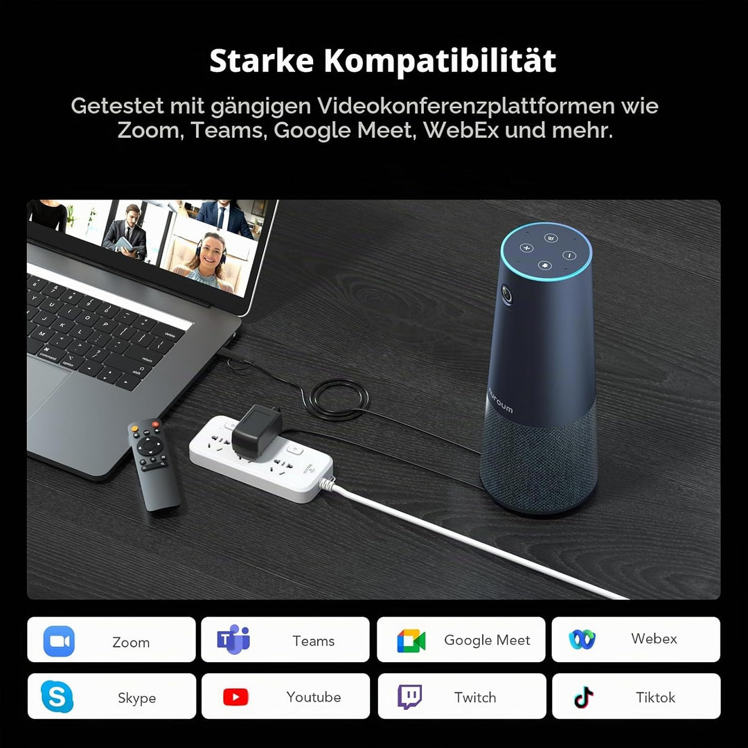 NEARITY C45 2K Videokonferenz-Webcam mit Mikrofon und Lautsprecher, All-in-One Webcam mit 4 Noise Ca