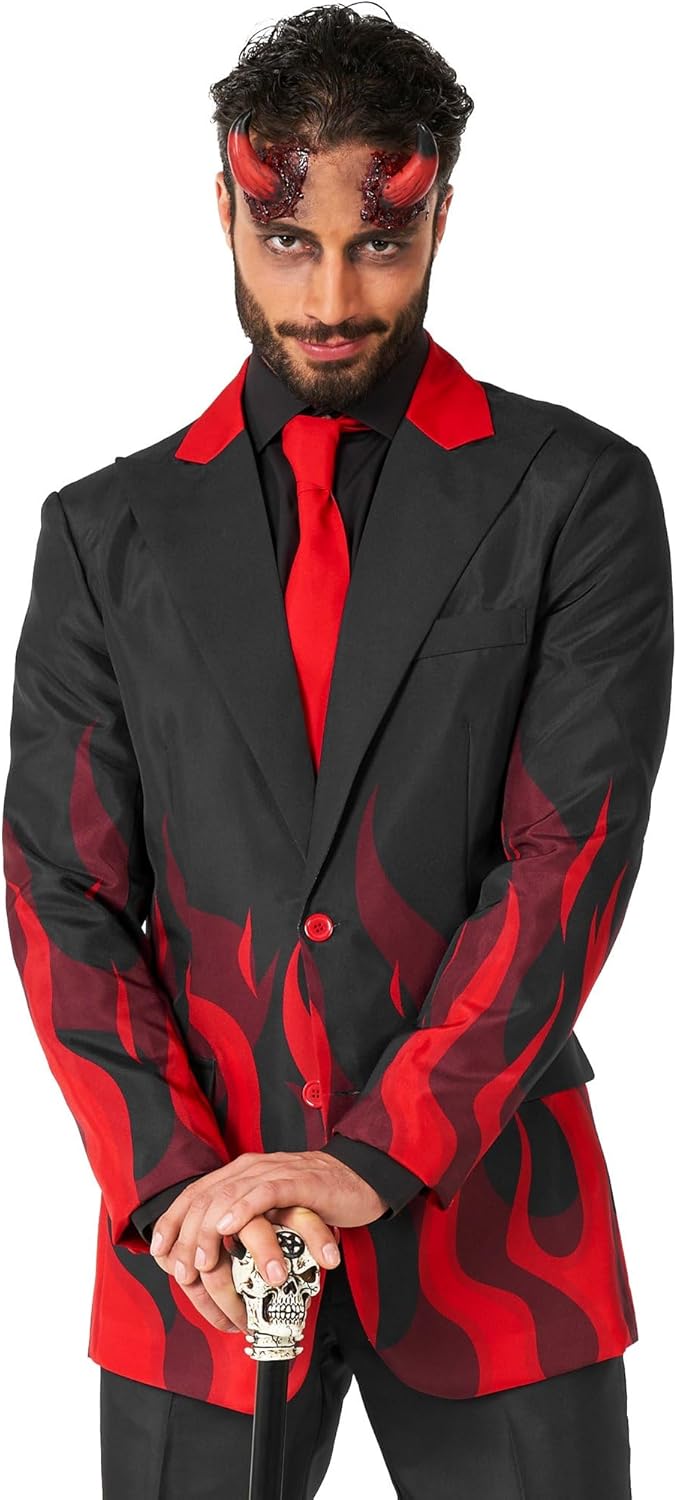 Suitmeister Herren-Weihnachtsanzug – hässliches Festtagsoutfit – bestehend aus Blazer, Hose und Kraw