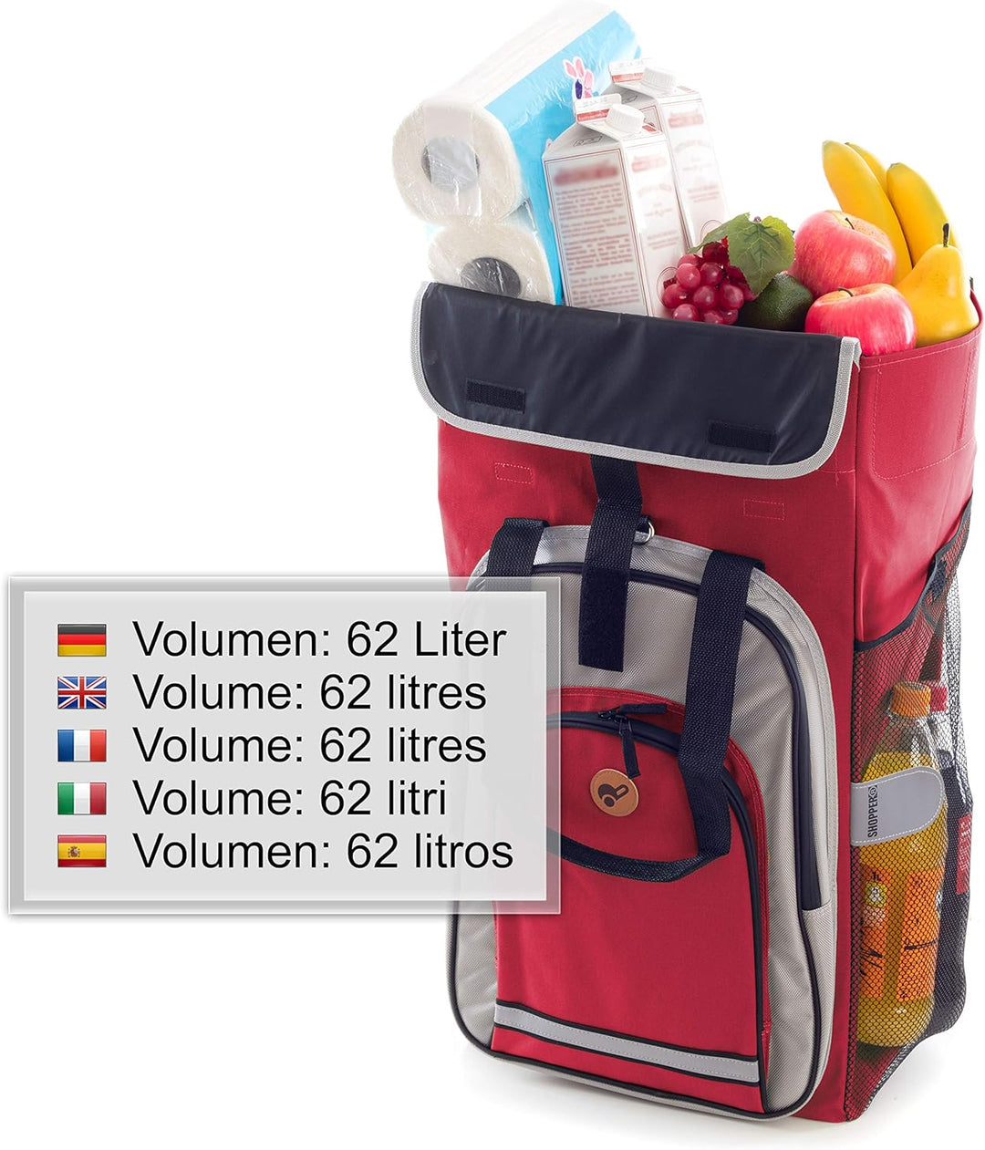 Andersen Shopper Alu Star höhenverstellbar mit Rad Ø 20cm und 62 Liter Tasche Hydro 2.0 mit Kühlfach