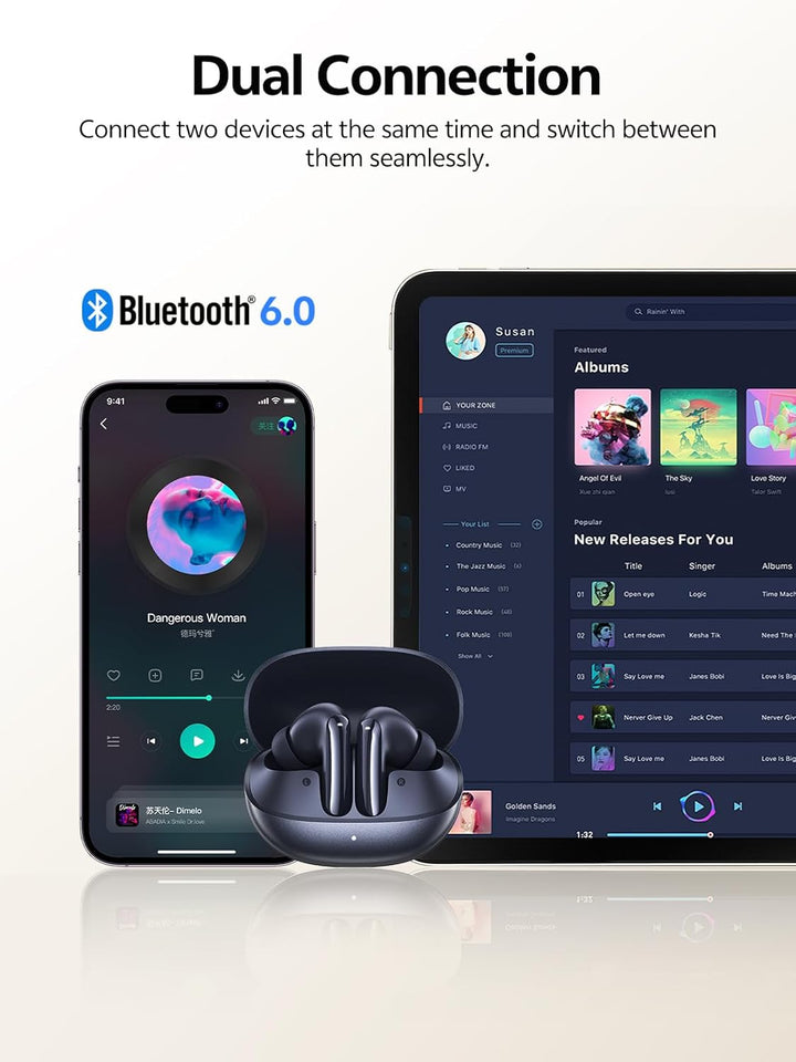 QCY Melobuds N20 In Ear Kopfhörer Bluetooth Noise Cancelling,Bluetooth kopfhörer mit -50dB Adaptive