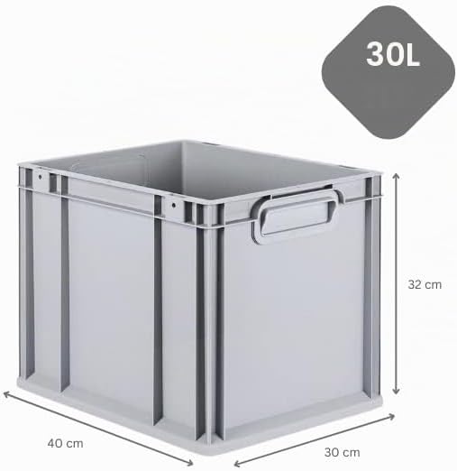 PROREGAL SuperSparSet 4x Eurobox NextGen Grip | HxBxT 32x30x40cm | 30 Liter | Griffe geschlossen | G