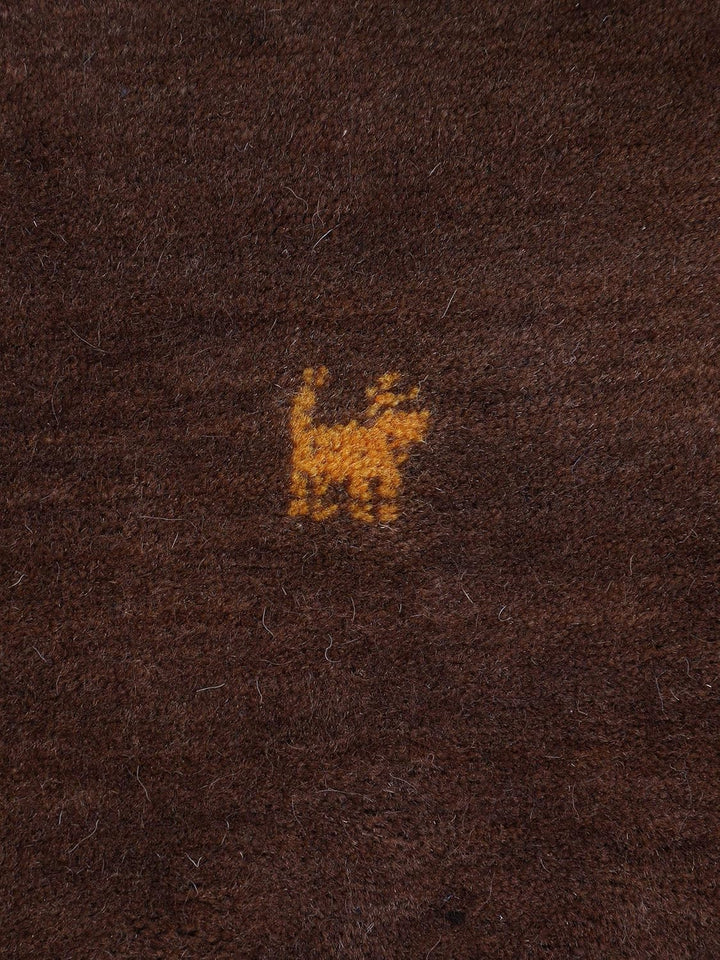 carpetfine Wollteppich Gabbeh Uni Braun 60x90 cm | Moderner Teppich für Wohn- und Schlafzimmer 60x90