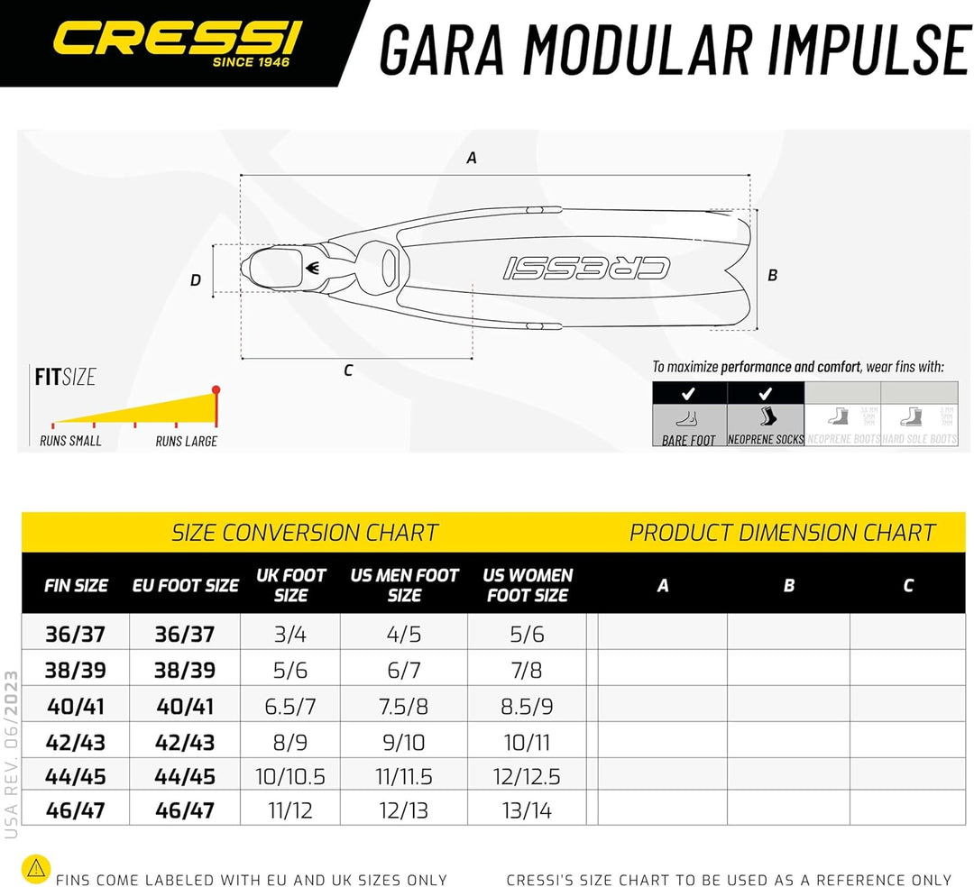 CRESSI Gara Modular Impulse Flossen L Schwarz, L Schwarz