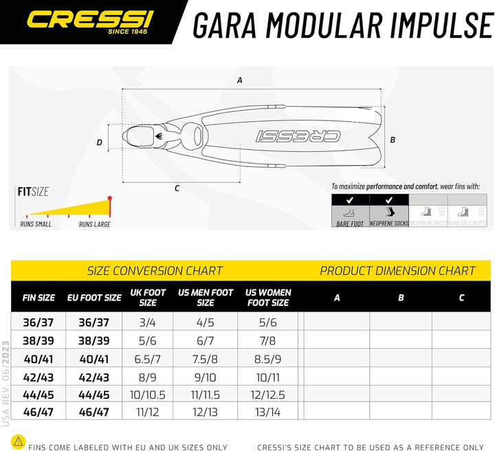 CRESSI Gara Modular Impulse Flossen L Schwarz, L Schwarz