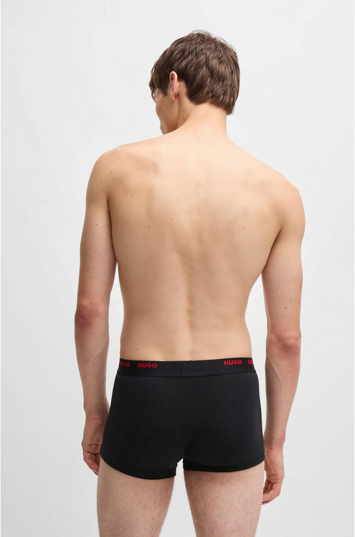 HUGO Herren Trunk Five Pack Fünfer-Pack eng anliegende Boxershorts aus Stretch-Baumwolle mit kurzem