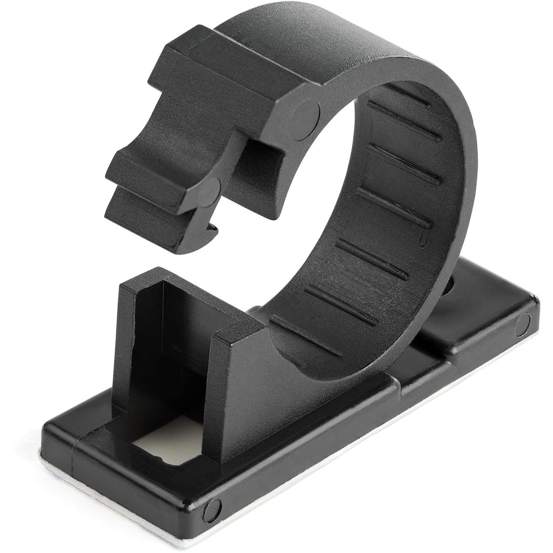 Kabel-Management-Clips, selbstklebend, Nylon, UL/94V-2, Brandschutzklassifizierung, Schwarz, 100 Stü