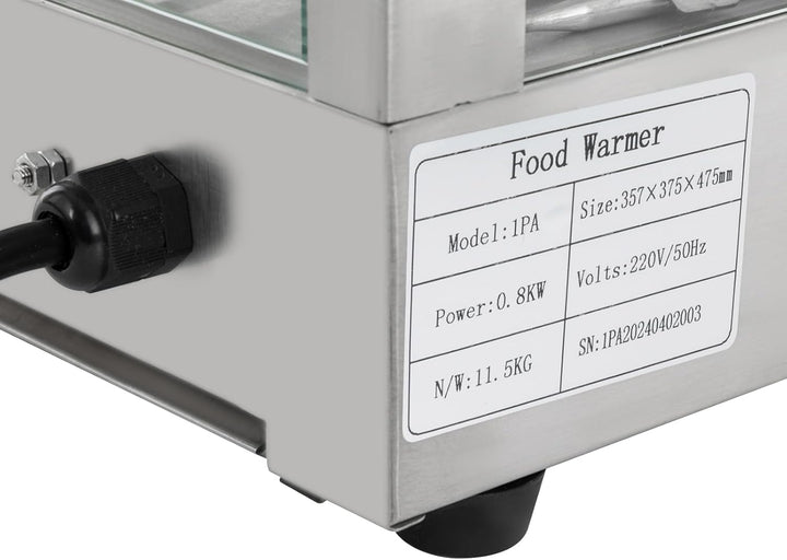 Warmhaltevitrine Warmhaltebehälter,800W Elektrischer Kommerzieller mit Beleuchtung,3-Etagen Heisse T