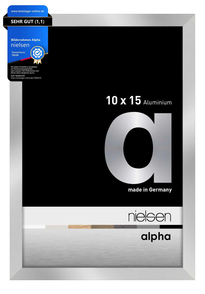 nielsen Aluminium Bilderrahmen Alpha, 10x15 cm, Silber Silber 10 x 15 cm, Silber 10 x 15 cm