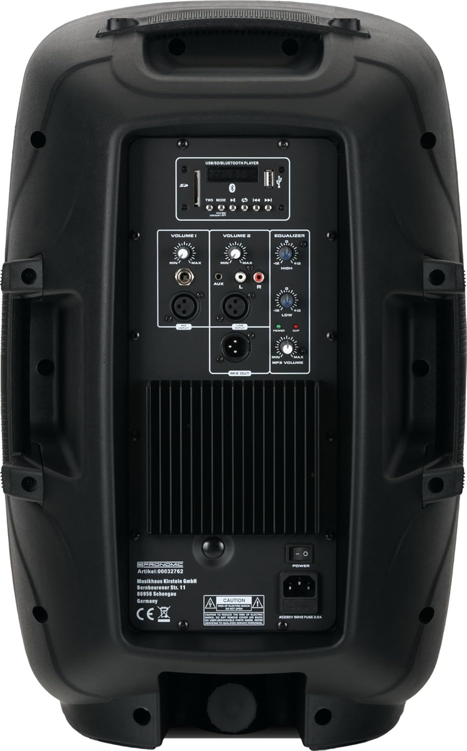 Pronomic PH12A Bühnen- und Konzertlautsprecher Aktiv PA-Lautsprecher Aktive ABS PA-Box, 12 Zoll, 30