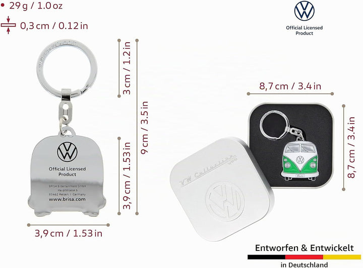 BRISA VW Collection - Volkswagen Emaillierter Metall Schlüssel-Anhänger-Ring Schlüsselbund-Accessoir