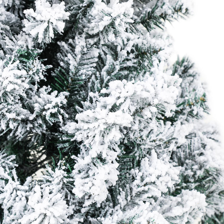 Tubiaz Künstlicher Weihnachtsbaum mit Schnee, 120cm Künstlicher Christbaum für Weihnachtsdeko, Tanne