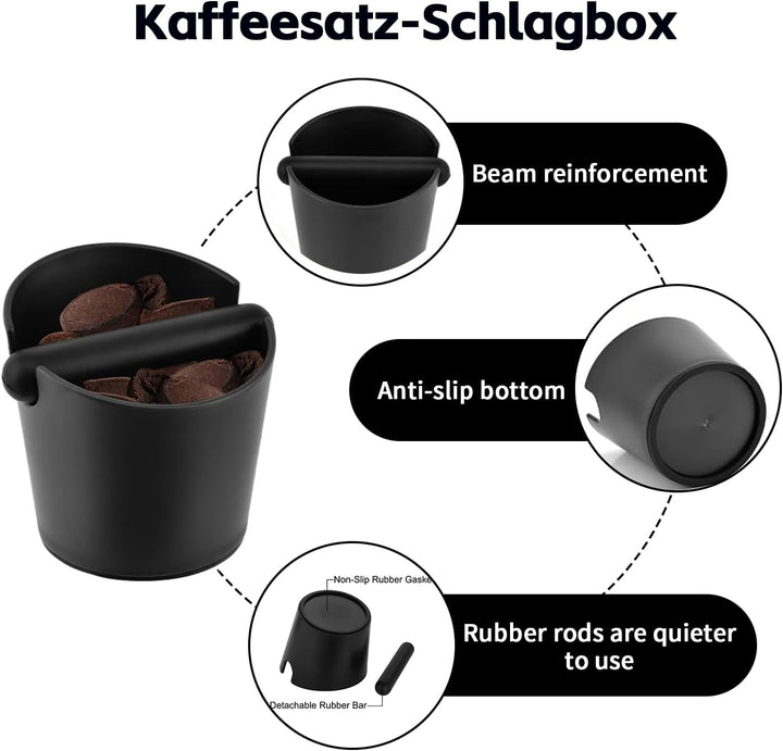 Abklopfbehälter für Siebträger/Tampermatte/Kaffeesatz Kaffee Tamper, Abschlagbehälter für Dein Baris