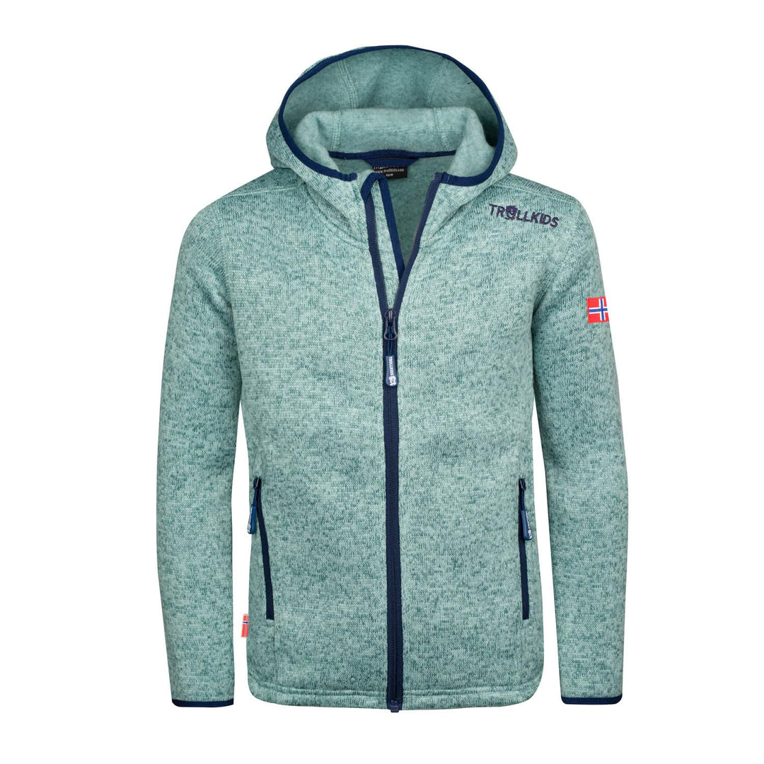 Trollkids Jondalen XT Mädchen Kapuzen Fleecejacke 116 Gletschergrün/Marineblau, 116 Gletschergrün/Ma