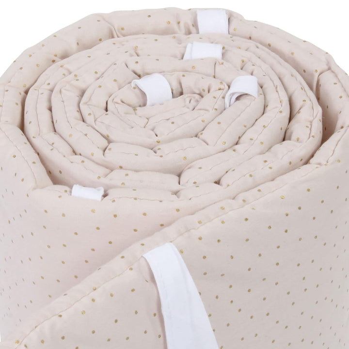 babybay Nestchen Mesh Royal passend für Modell Original, beige Glitzerpunkte gold