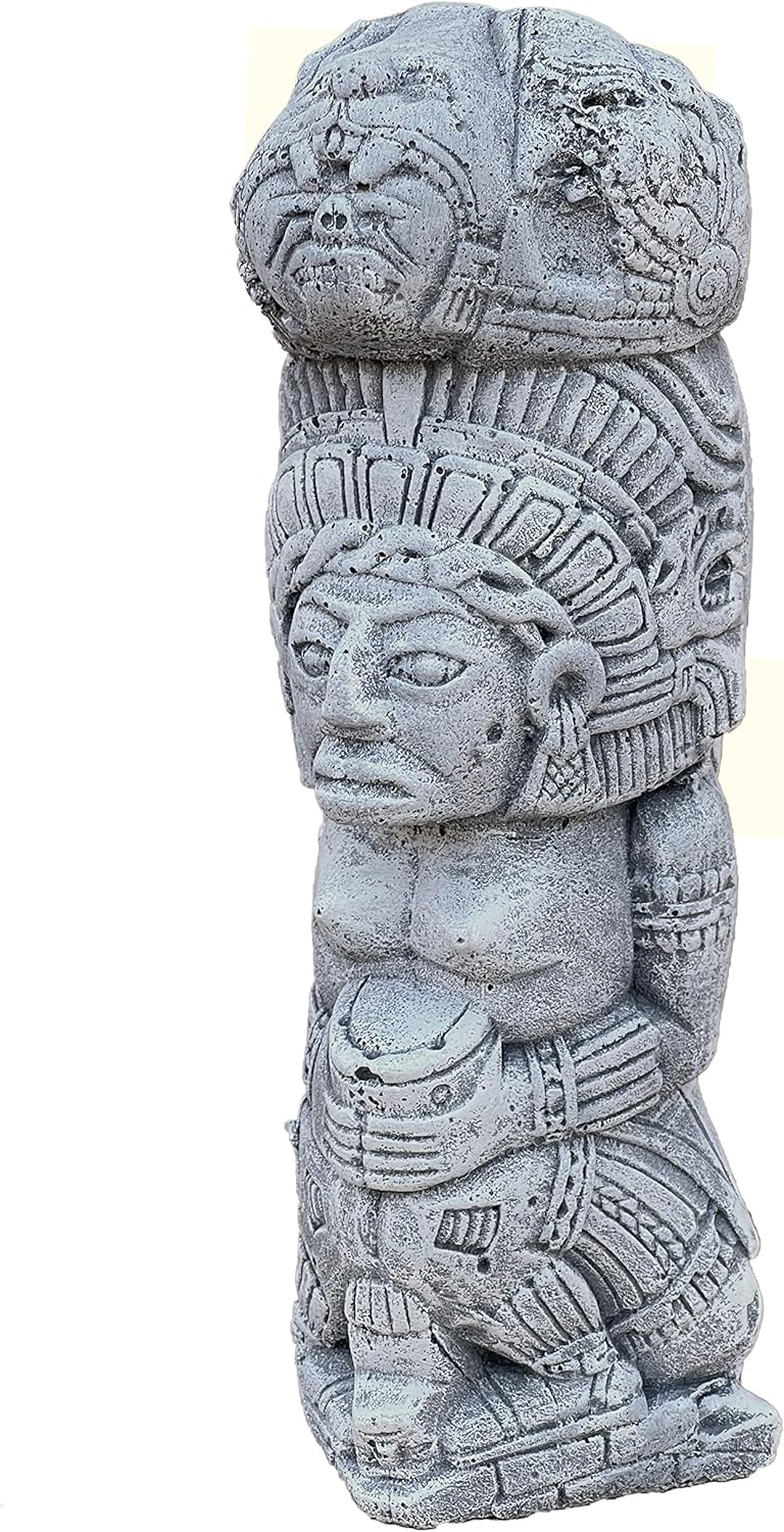 stoneandstyle Steinskulptur Steinfigur Azteken Totem frostfest wetterfest Tikki Steinguss