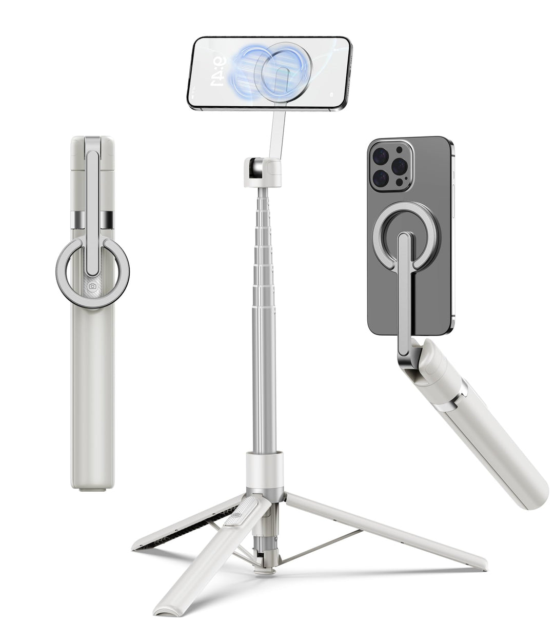 TONEOF 173cm Magnetisches Selfie Stick Stativ,Stark Magnetischer Aluminium Handyhalter, 360° Drehbar
