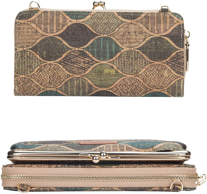 aolaso Damen Geldbörse aus Korkleder Reisezubehör-Reisebrieftasche Kork 1, Kork 1