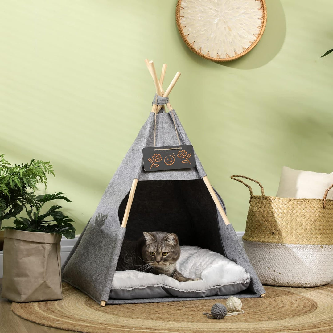 PawHut Haustierzelt Katzenhaus Hundezelt Katzenbett Katzenzelt mit weichem Kissen Plüsch Filz maschi