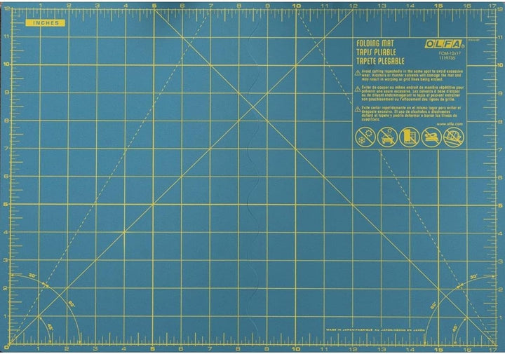 Olfa Schneidematte : Faltbare: A3, Vinyl, Grün, 44x61x1 cm, 44x61x1 cm